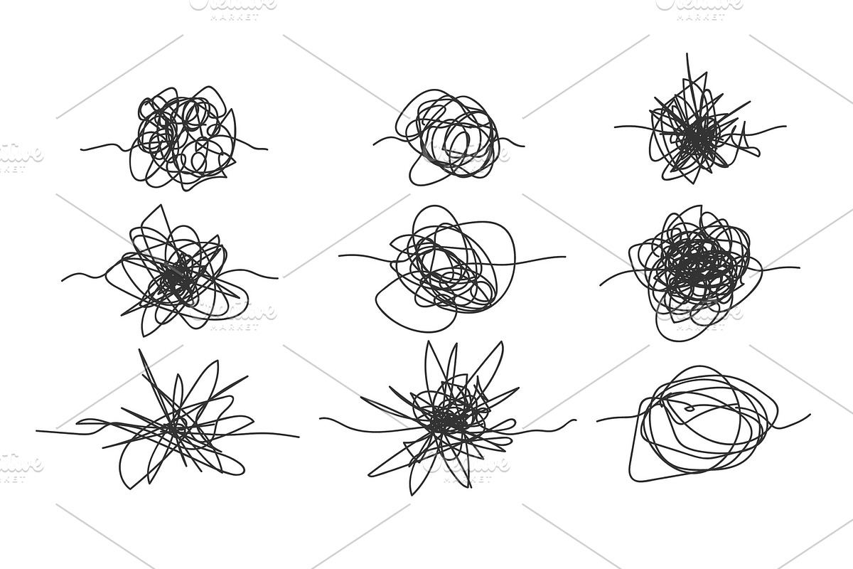 Monochrome Freehand Drawn Scrawl, an Illustration by pikepicture