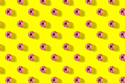 pattern made of Freshly baked donuts for breakfast, a Background Photo by vimart