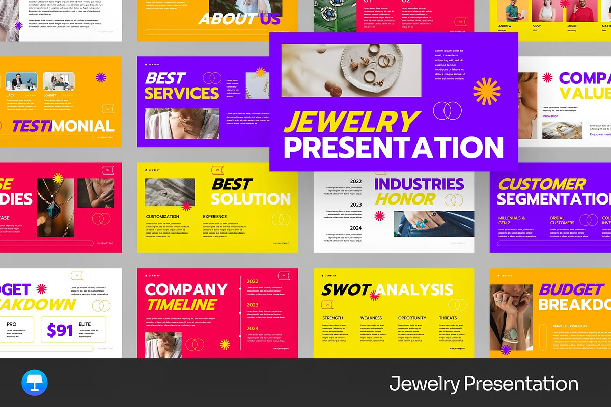 Creative Jewelry Keynote Templates, a Presentation Template by Fit-tee (Photo 1 of 2)