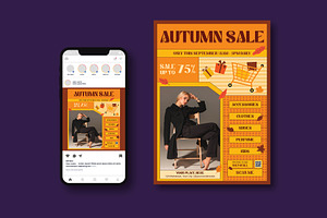 Autumn Sale Flyer, a Flyer Template by iDoodle Studio