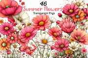 Whimsical Summer Flowers Clipart, an Illustration by Craft Nest (Thumbnail 1 of 12)