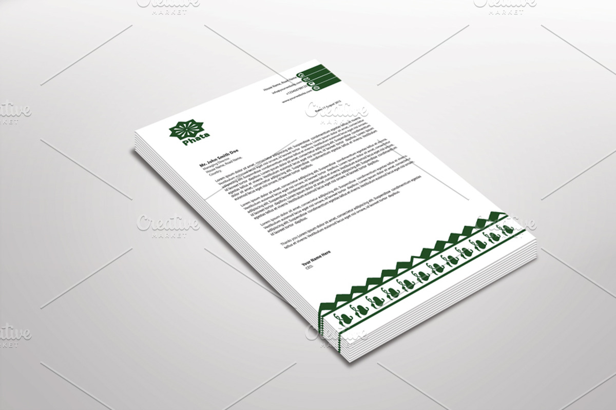 Phata Letterhead Template, a Stationery Template by Dueza.Com