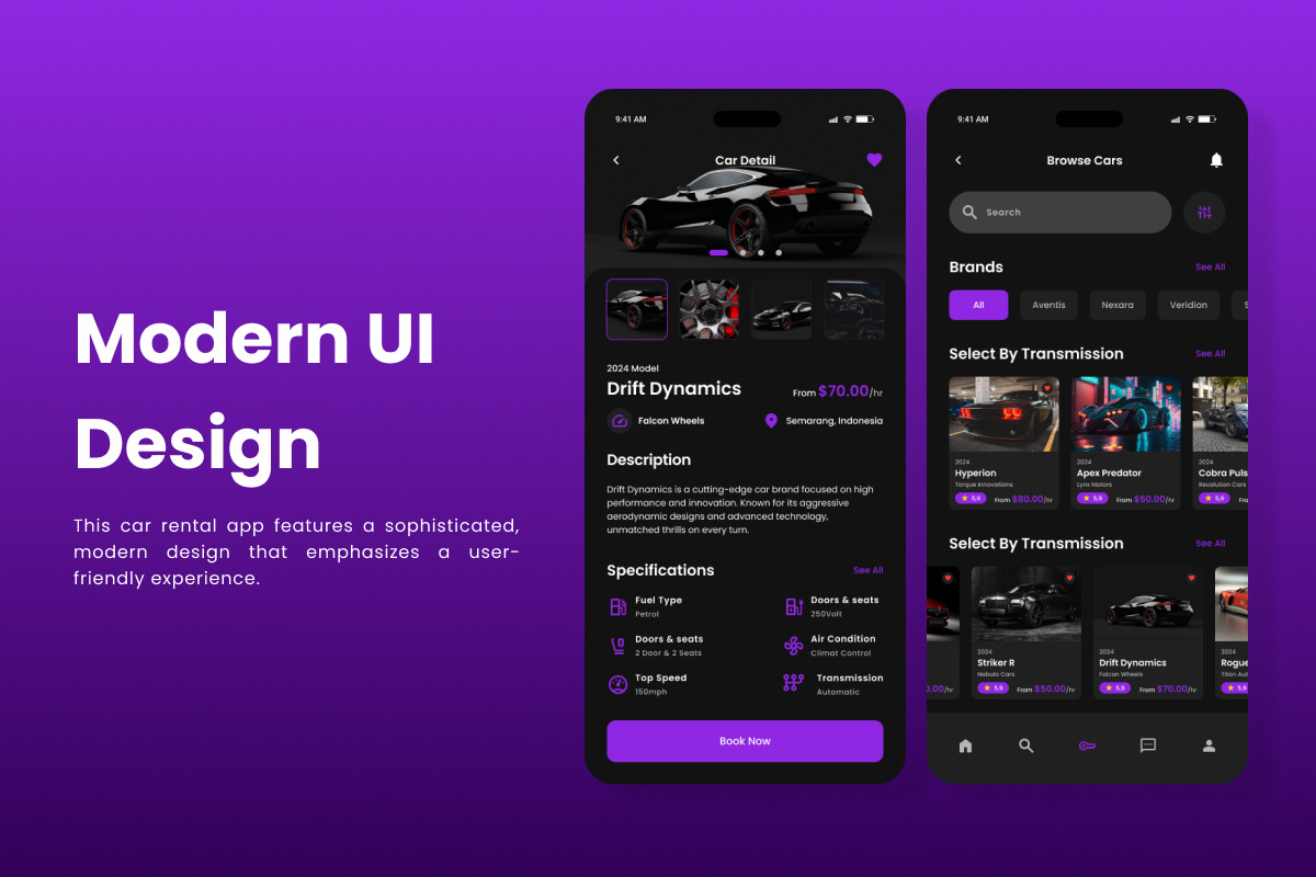 AutoHopper - Car Rental Mobile App, an App Template by trabaskriya (Photo 3 of 5)