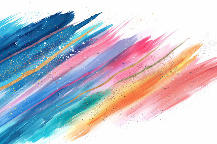 Abstract blue and pink watercolor st, an Abstract Photo by Pixeness