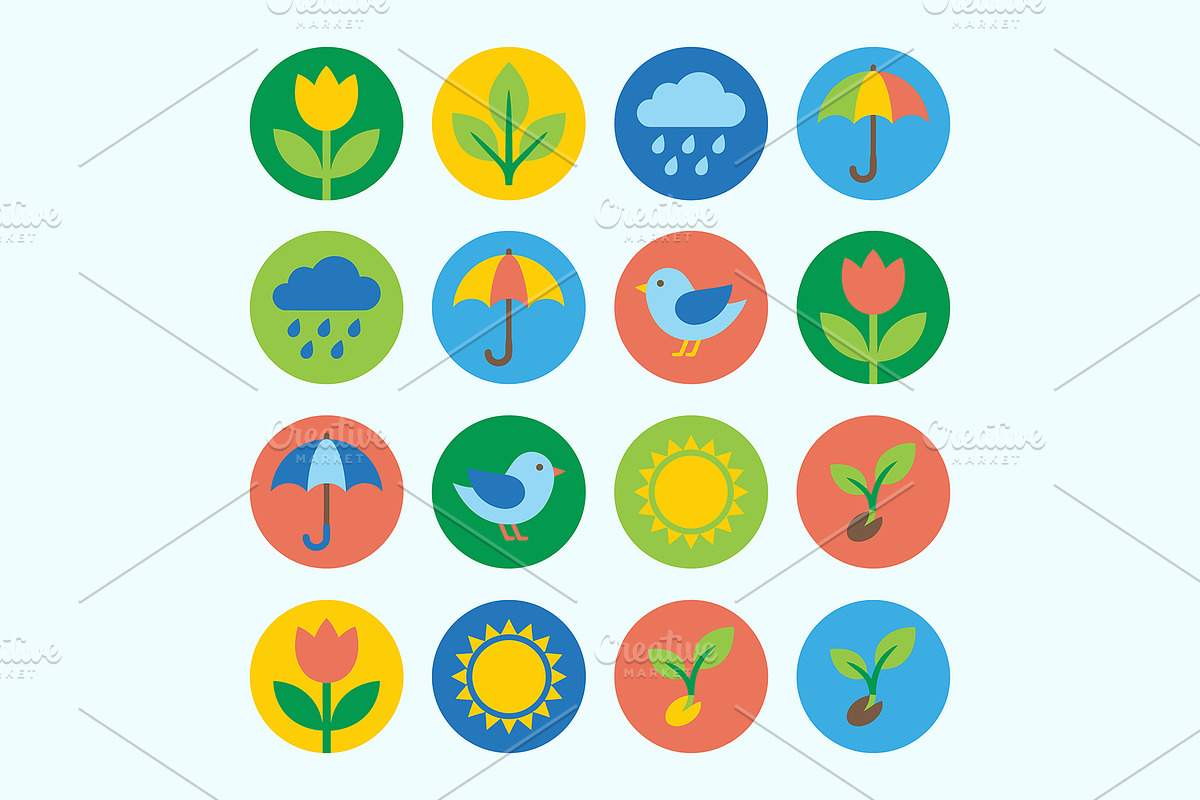 Colorful Circular Vector Icon Set, a Duotone Icon by FlyeredTemplate (Photo 3 of 7)