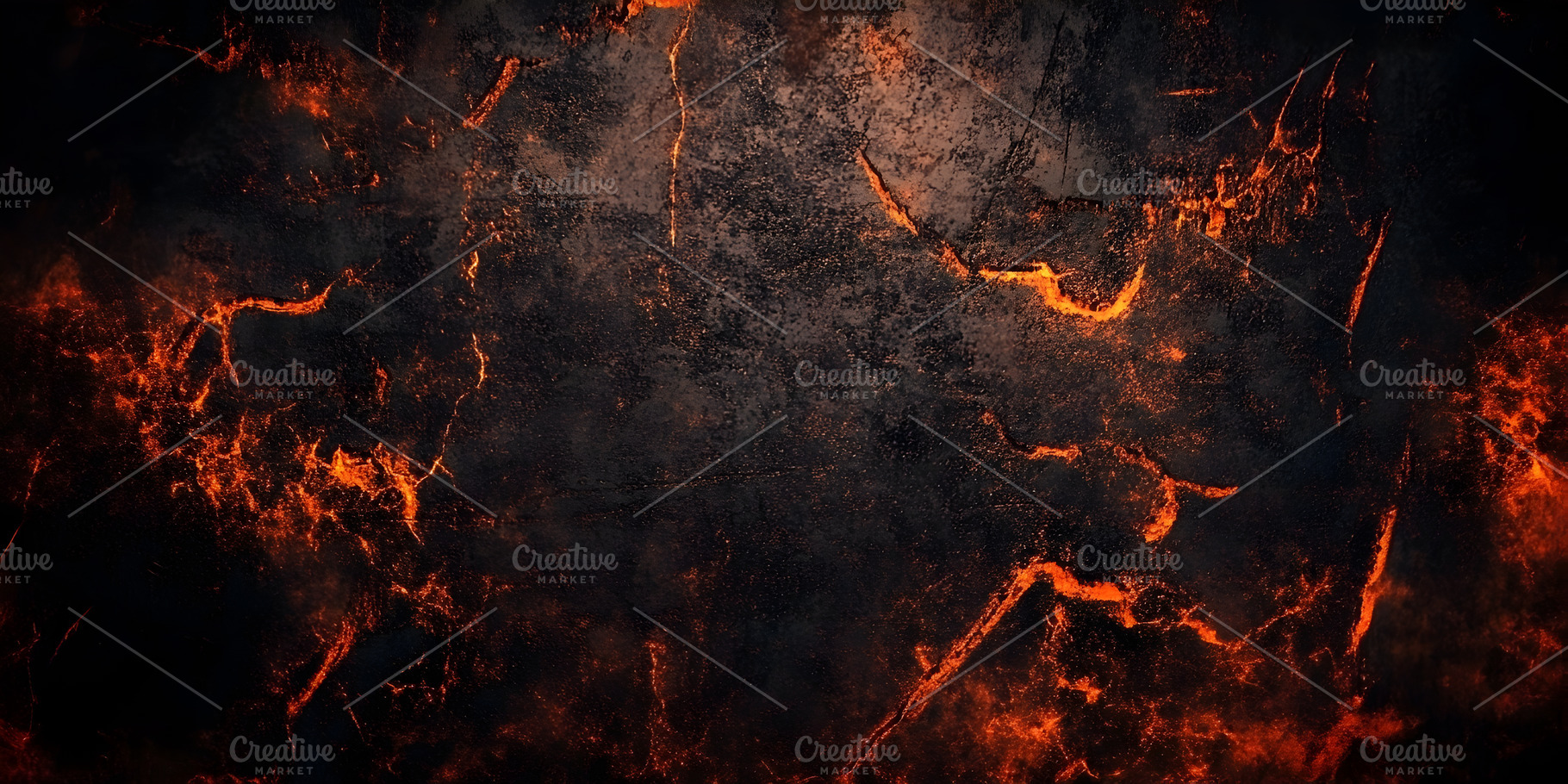 Dark Lava Texture with Fiery Cracks and Volcanic Surface, a Background Photo by Photostock