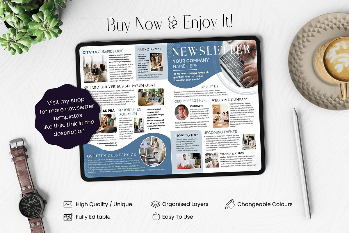 Canva Newsletter Template, a Stationery Template by PixelCraft (Photo 15 of 15)