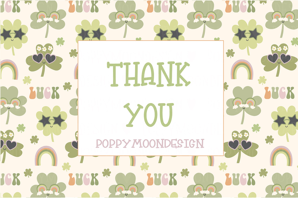 Groovy Shamrocks set, a Seasonal Illustration by Poppymoondesign (Photo 9 of 10)