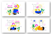 10 Somatic Exercises Illustration, a Person Illustration by denayunebgt (Thumbnail 2 of 4)