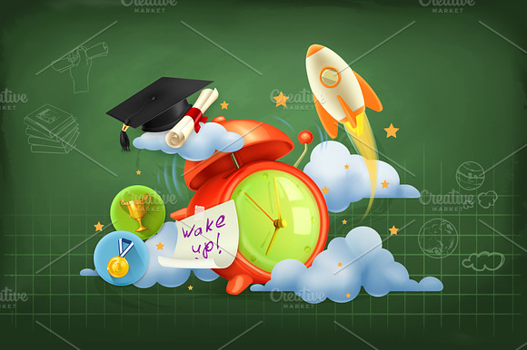 Wake Up To School Icons