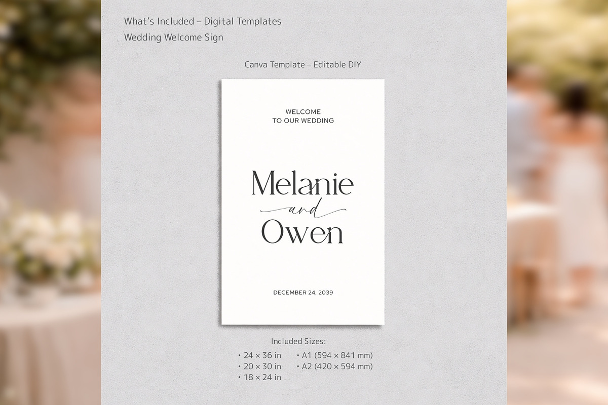 Elegant Welcome Sign Canva bd005, a Poster Template by TyphoonStudio (Photo 2 of 10)