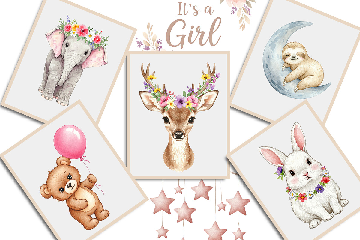 Baby Shower Clipart,Boho Nursery Png, an Illustration by Creative Art (Photo 4 of 9)