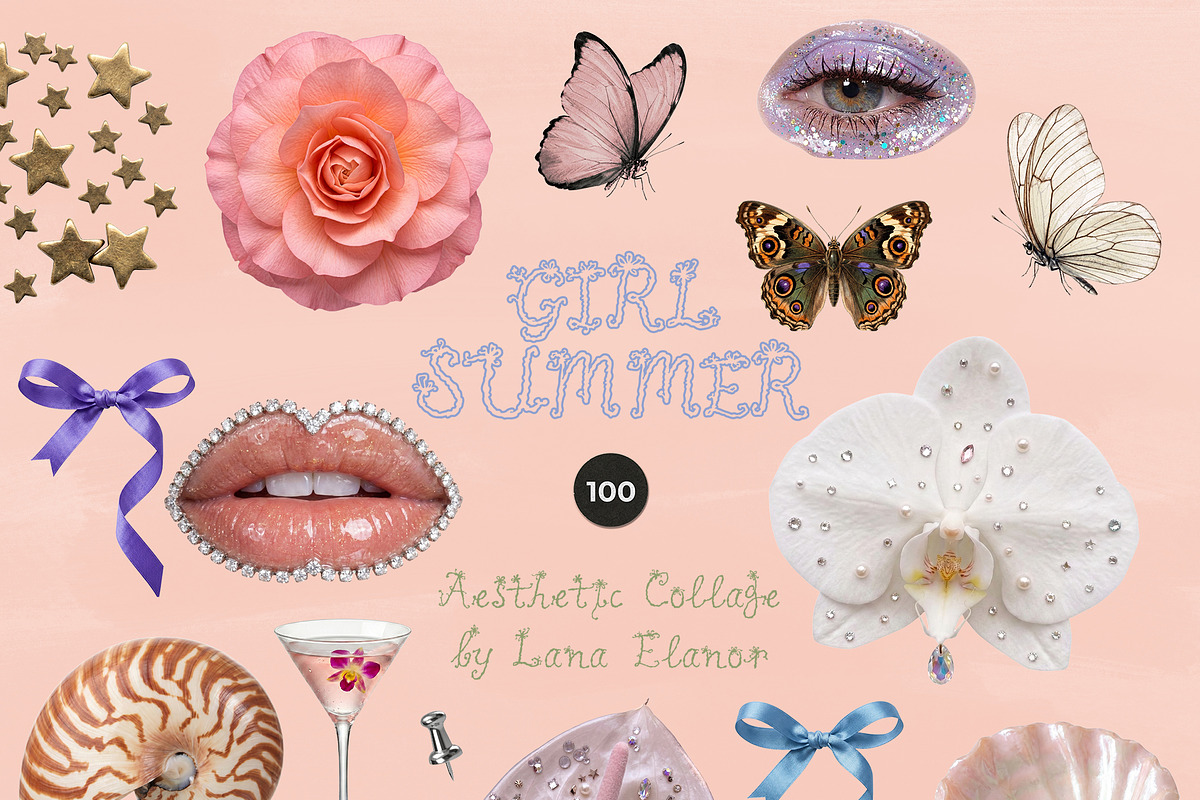 GIRL SUMMER Pastel Feminine Collage, an Object Graphic by Lana Elanor (Photo 6 of 10)