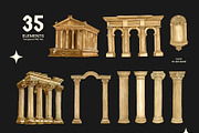 Ancient Greek Roman Architecture, a Decorative Illustration by CreativeValuation (Thumbnail 2 of 12)