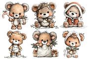 Whimsical Christmas Bear Clipart, an Illustration by Pixels.Craft (Thumbnail 5 of 6)