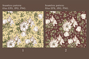 Set Seamless Flowers Dogrose Pattern, a Pattern Graphic by Vintage (Thumbnail 2 of 8)
