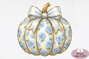 Grandmillennial Pumpkin Png, an Illustration by Daily.Designs