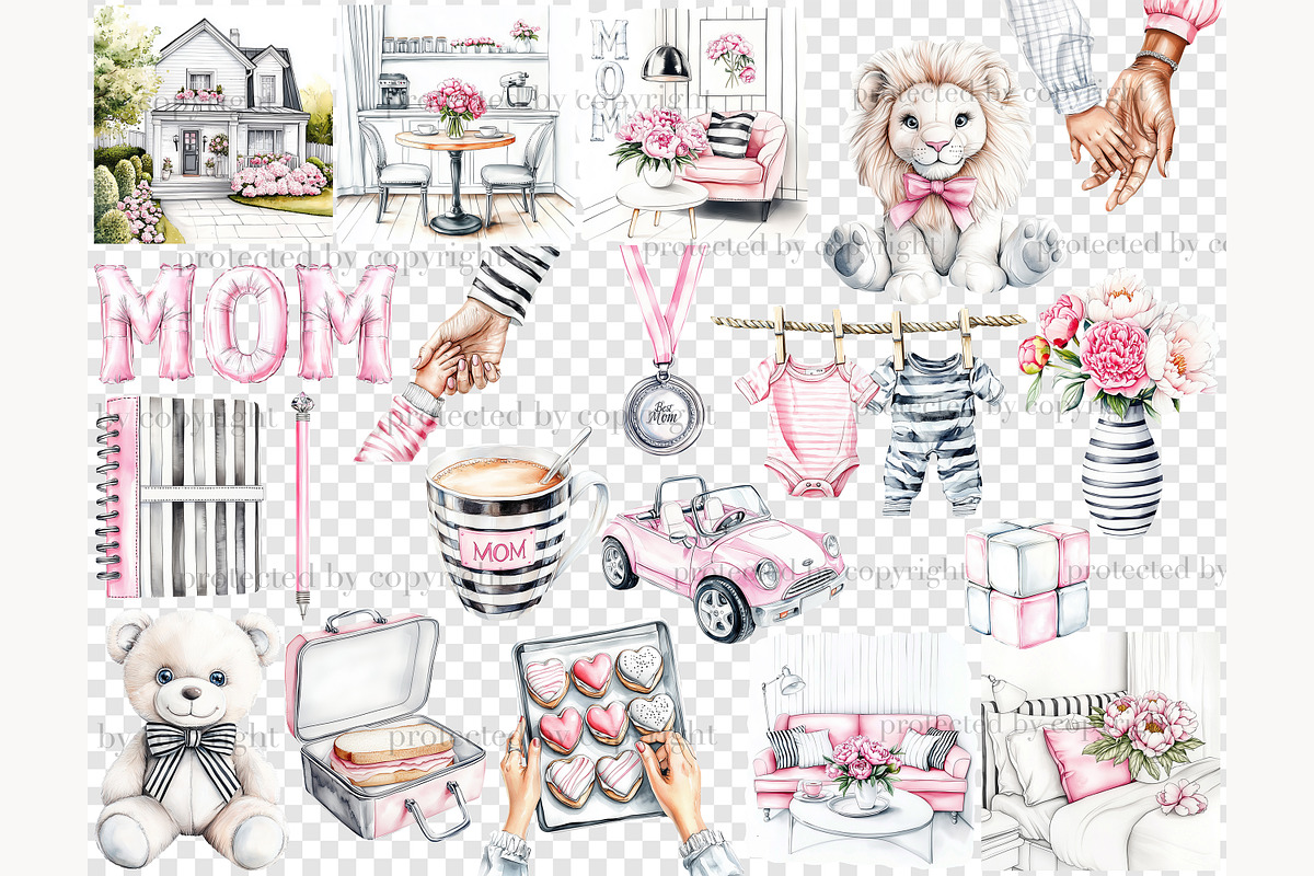Mom And Baby Clip Art, a Person Illustration by GlamArtZhanna (Photo 6 of 8)