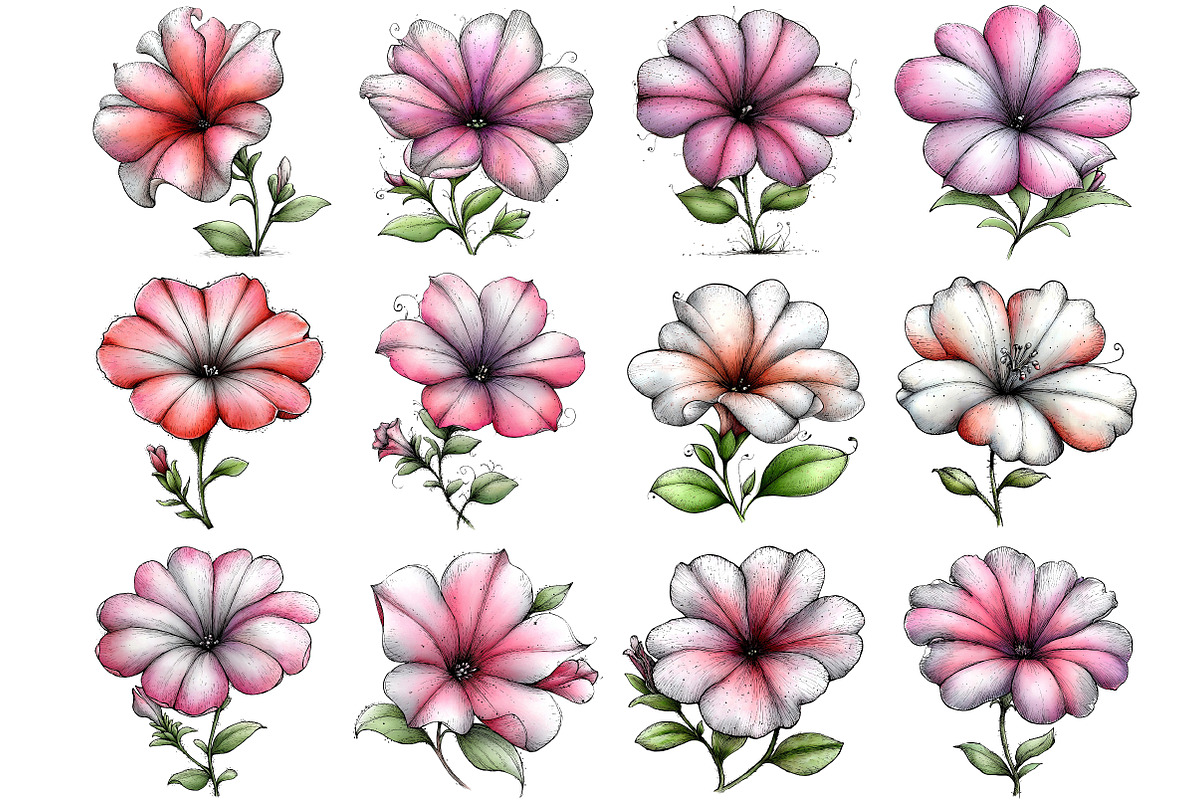 Spring Petunia Flower Clipart, an Illustration by DreamArtGraphic (Photo 3 of 5)