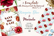 Marsala and Niagara blue watercolor, an Illustration by LABFcreations (Thumbnail 4 of 7)
