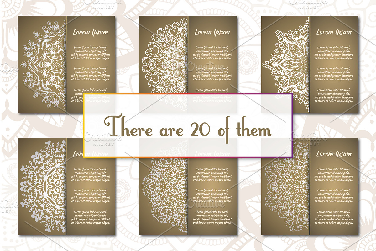 Vintage greeting cards with mandala, a Templates & Theme by BEZIL-ART (Photo 5 of 5)