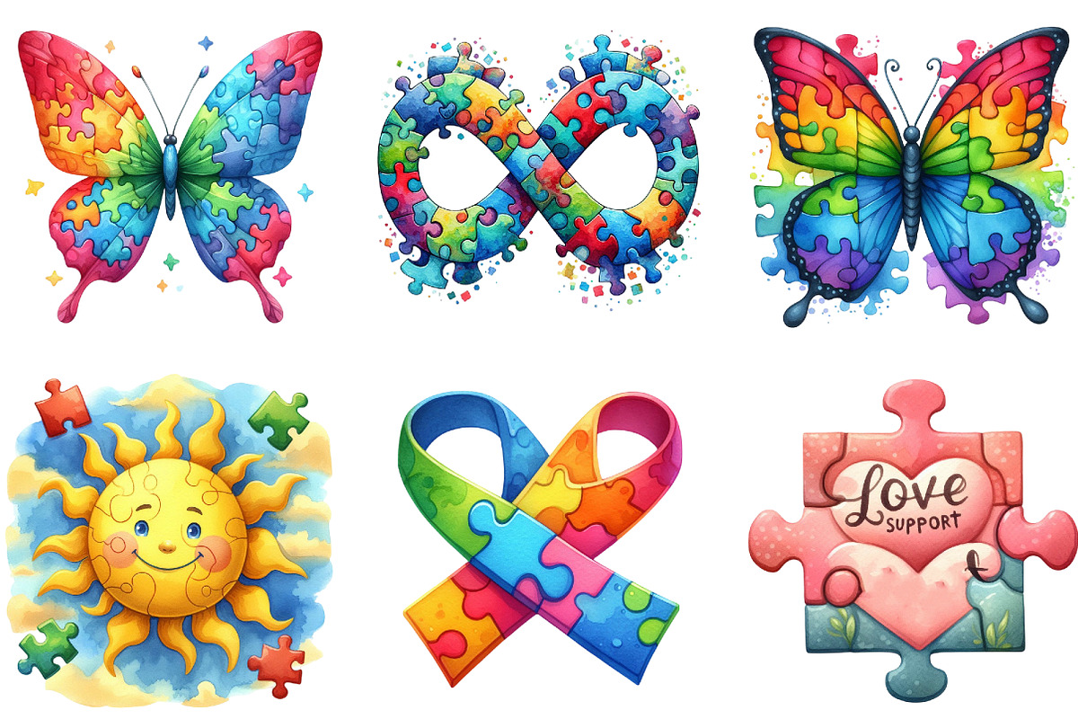 Autism Awareness Puzzle Clipart, an Illustration by DreamArtGraphic (Photo 3 of 4)