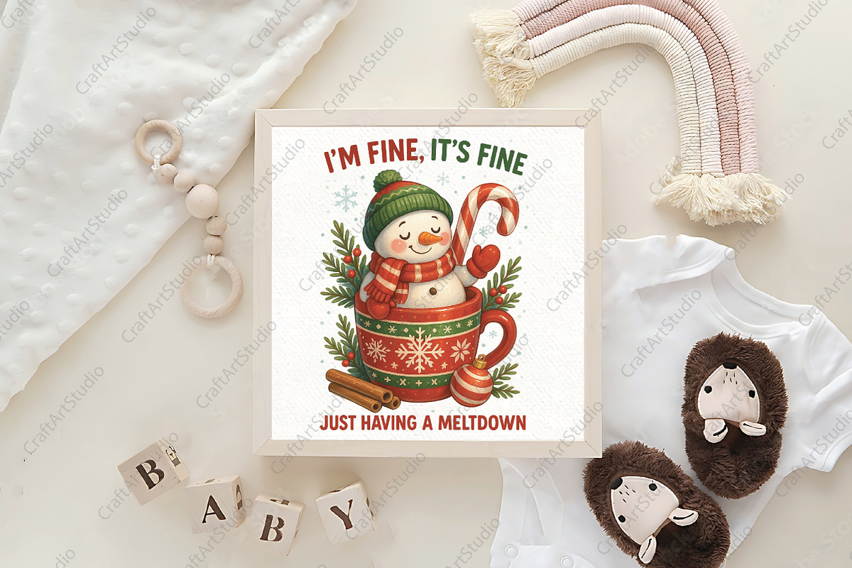 Funny Cute Snowman Christmas PNG, an Illustration by CraftArtStudio (Photo 4 of 4)