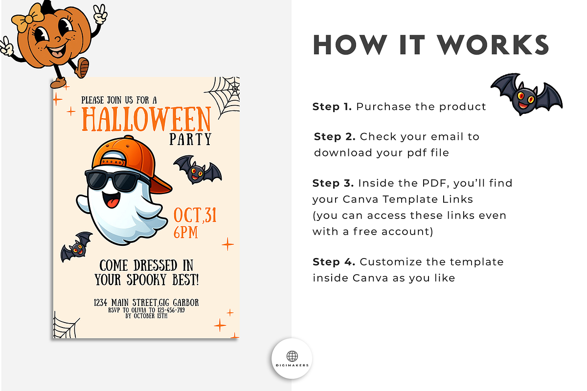 Halloween Invitation Template Bundle preview 4