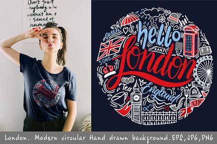 London. Modern hand drawn background