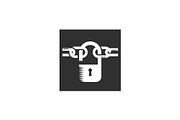 Padlock and chain logo design, an Object Graphic by nicemorning (Thumbnail 2 of 2)