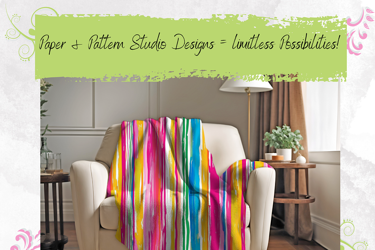Watercolor Vertical Stripes Pattern, a Pattern Graphic by Paper & Pattern Studio (Photo 5 of 9)