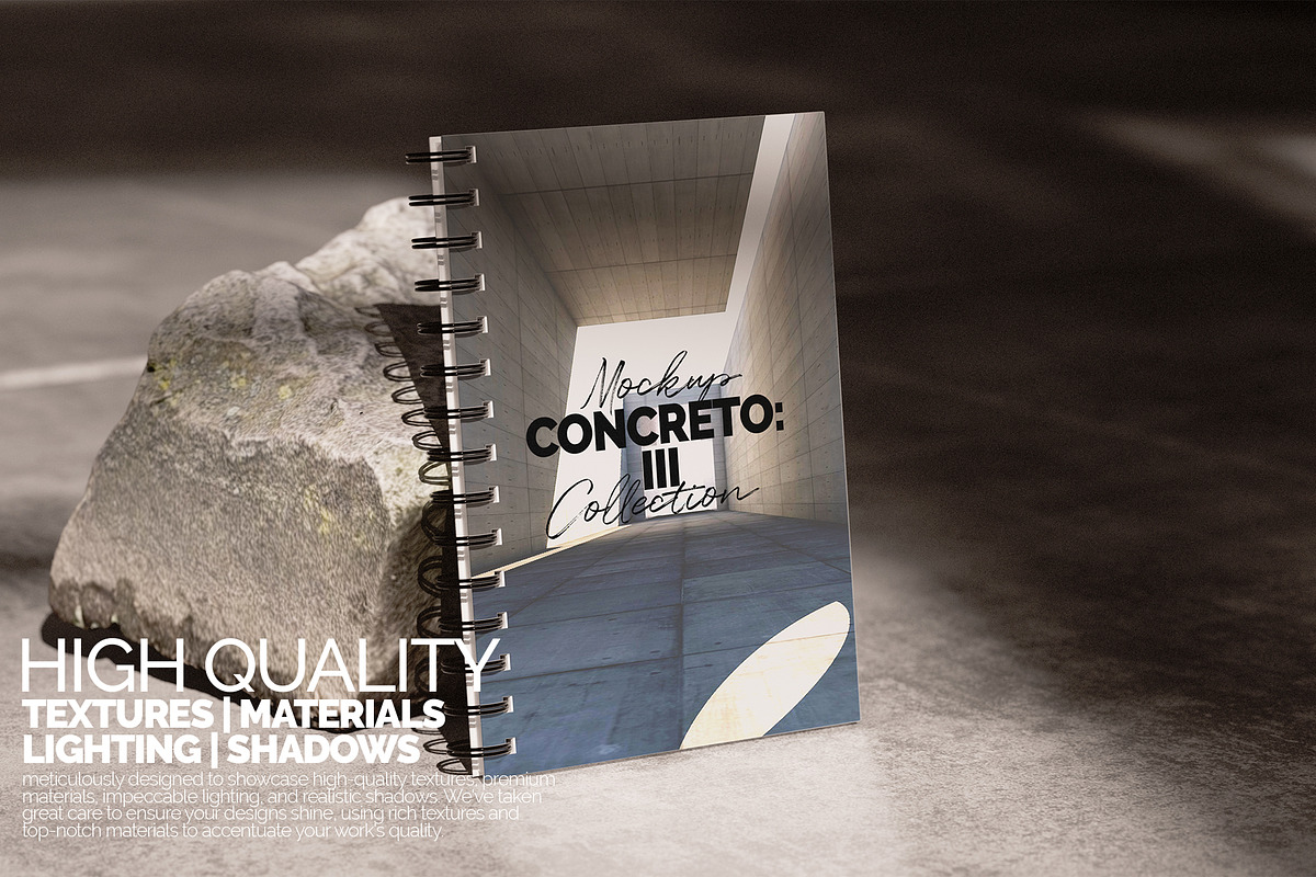 Spiral Notebook Mockup – Concreto 3, a Merchandise Mockup by Banana Mockups (Photo 2 of 5)