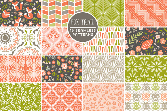 Fox Trail Seamless Patterns preview 6