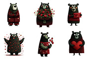 Whimsical Valentine Bears Clipart, an Illustration by Dream Creation (Thumbnail 5 of 6)