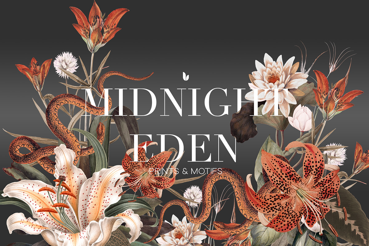 Midnight Eden Seamless Patterns, a Pattern Graphic by LEAFure (Photo 1 of 13)