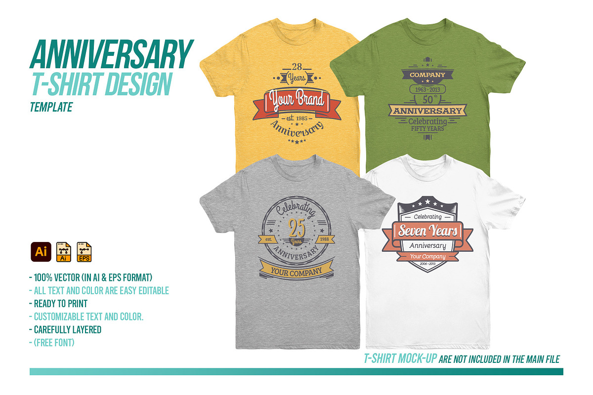 Anniversary T-Shirt Design, a Templates & Theme by The Design For Co. (Photo 1 of 9)