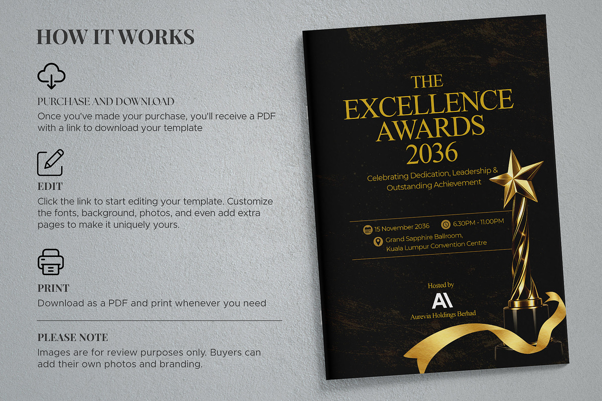 Corporate Awards Program Book, a Brochure Template by Oshin Design (Photo 5 of 7)