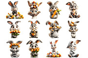 Easter bunny rabbit clipart, an Illustration by Design Market (Thumbnail 2 of 5)