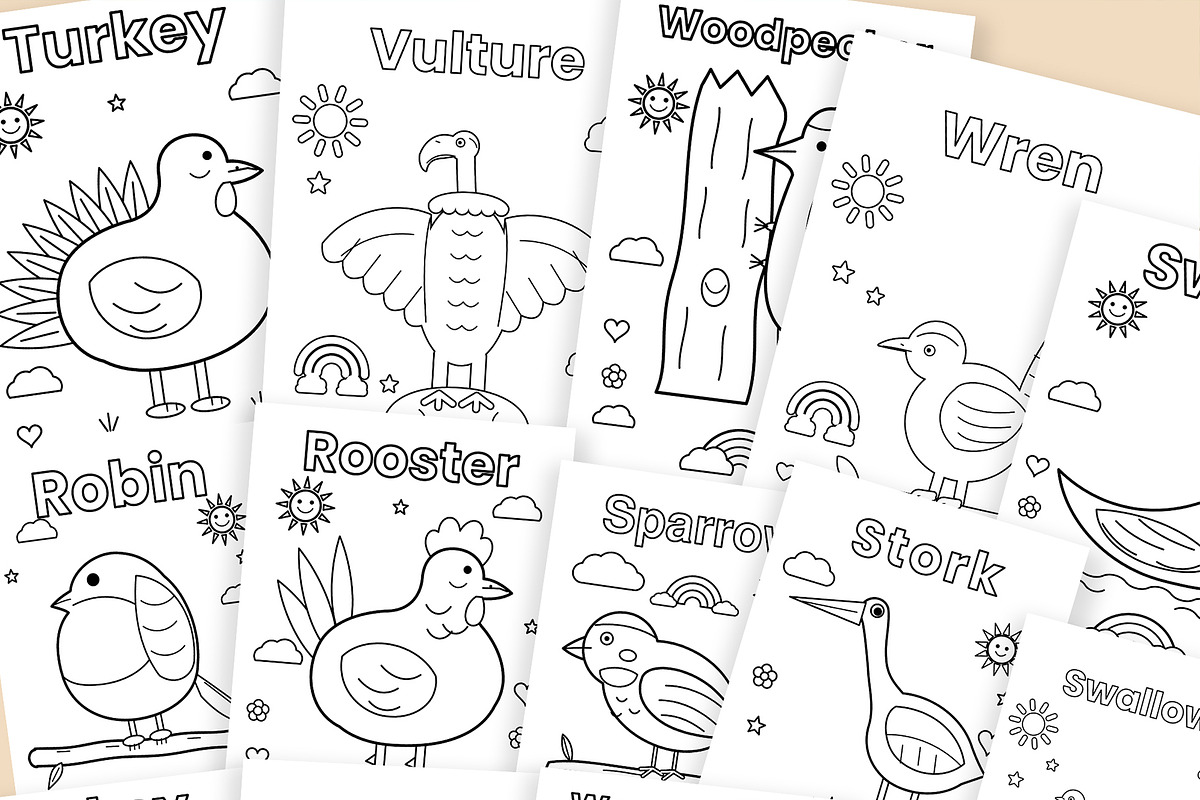 50 Pages Animal Coloring Book Kids, an Education Illustration by Mohammad Sarfaraz (Photo 13 of 15)