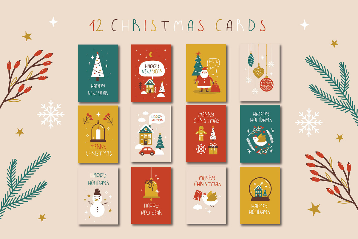 Christmas Clipart Collection, an Illustration by JuliyArt (Photo 4 of 7)