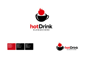 Set Of Hot Mug Logo Designs Concept