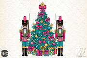 Nutcracker & Christmas Tree PNG, an Illustration by Libby Wishes (Thumbnail 1 of 6)