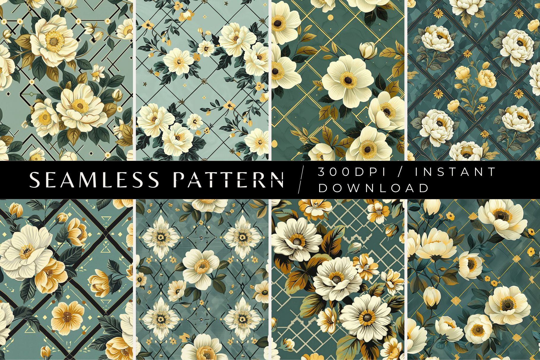 8 Gina's Geometric Garden Patterns, a Pattern Graphic by Inknfolly