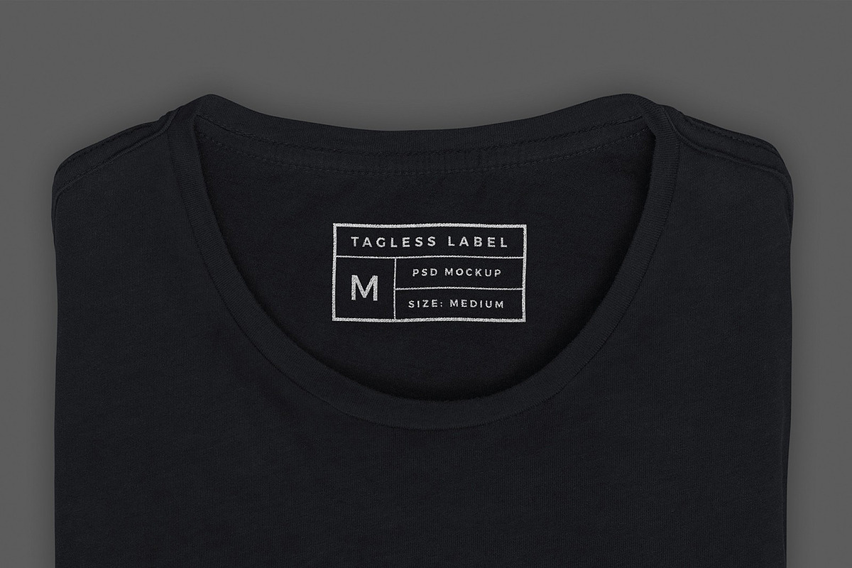 Tagless T-Shirt Label Mockup, a Shirt Mockup by Medialoot (Photo 1 of 4)