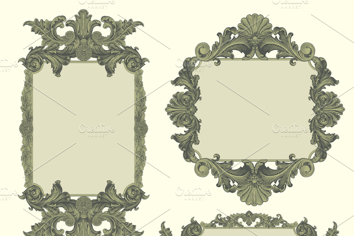 Collection vintage engraved frames., a Decorative Illustration by Vector Engraving (Photo 17 of 31)