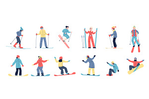 Skiers and snowboarders. Winter, a Graphic by LadadikArt