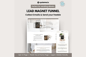 Systeme.io Neutral Sands Lead Funnel, a Landing Page Template by Hayley's Digital Hub