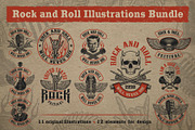 Rock and Roll Illustrations Bundle, an Illustration by Natali_ (Thumbnail 1 of 7)