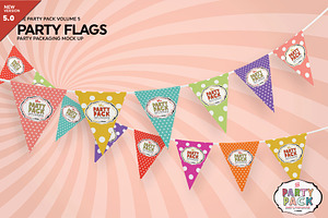 Party Flags / Bunting Mockup