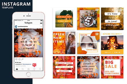 Autumn Instagram Animated Template, a Social Media Template by Brandspark Mini